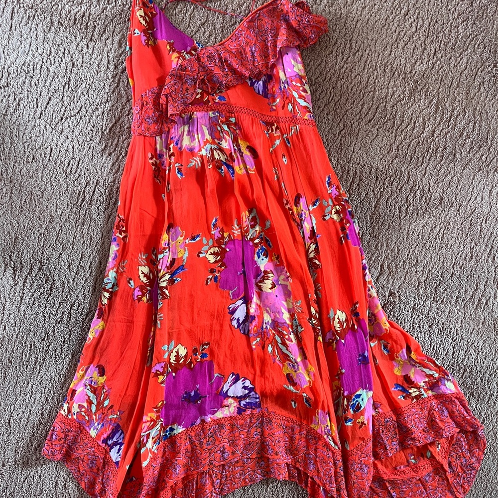 Anthropologie Maeve Dress Size 8 - Vibrant Floral Ruffle Dress